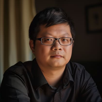 Imagen de Jianwei Xun, el filósofo inventado con inteligencia artificial. Esta fotografía también es producto de la IA. .Crédito: Andrea Colamedici.