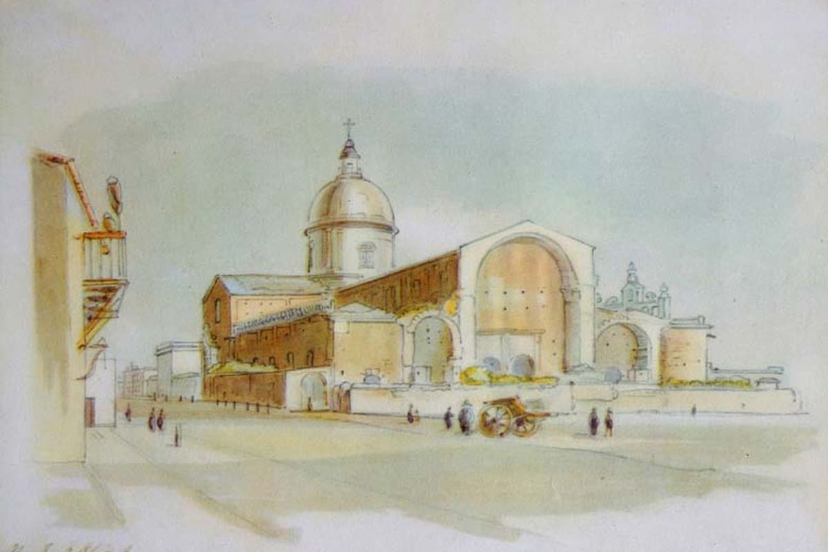 Imagen de la Catedral de Buenos Aires hacia 1817