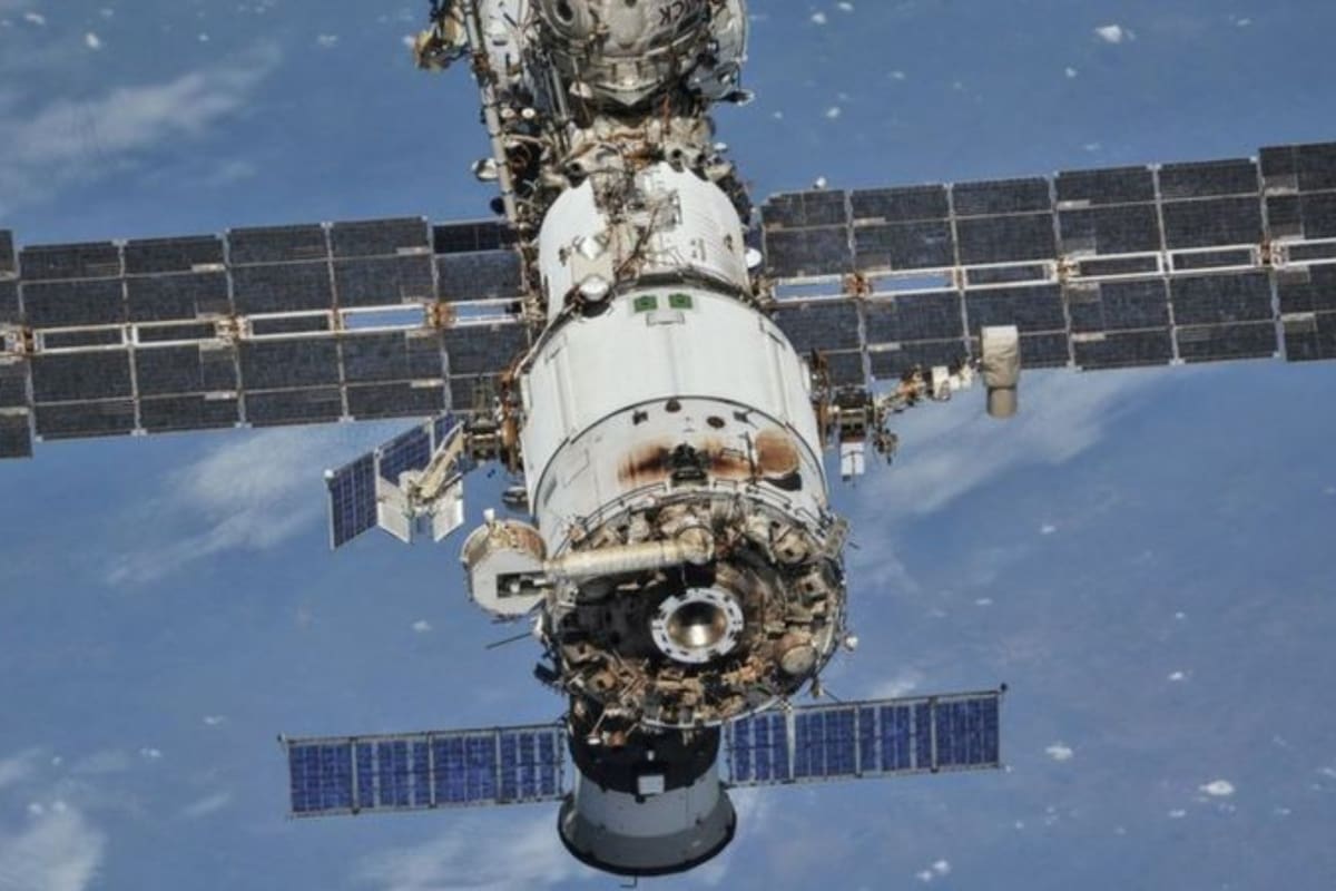 Imagen de la estación desde una nave espacial Soyuz el año pasado