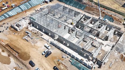 Imagen de la megacárcel de Costa Rica CACCO durante su construcción
