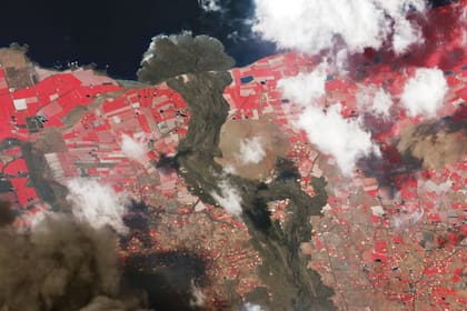 Imagen de La Palma tomada por los satélites SkySat de la ESA el 4 de octubre
