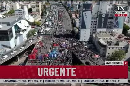 Imagen de la protesta de este jueves en la Ciudad de Buenos Aires