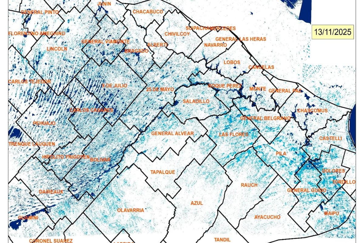 Imagen de las inundaciones en el distrito bonaerense