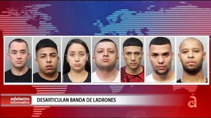 Imagen de los detenidos, cuyas edades oscilan entre los 20 y 40 años, (Captura de pantalla: América Tevé – YouTube)