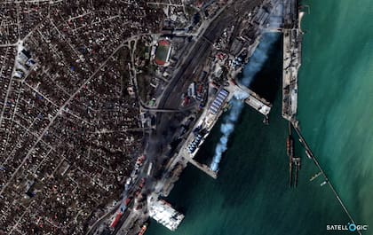 Imagen de Mariúpol, Ucrania, obtenida por la empresa argentina Satellogic