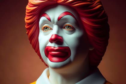 Imagen de Ronald McDonald creada por Copilot Microsoft