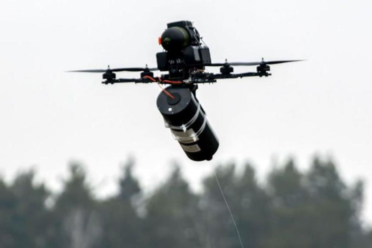 Imagen de un dron de fibra óptica