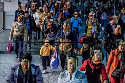 Imagen de video de un software de reconocimiento facial de Megvii, empresa china especializada en inteligencia artificial