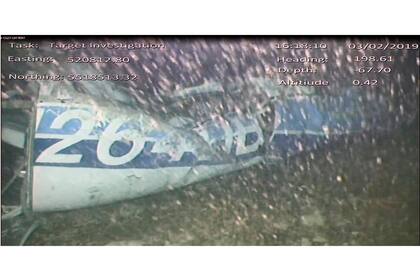 Imagen del avión en el que viajaba Emiliano Sala, hallado en los fondos del Canal de la Mancha.
