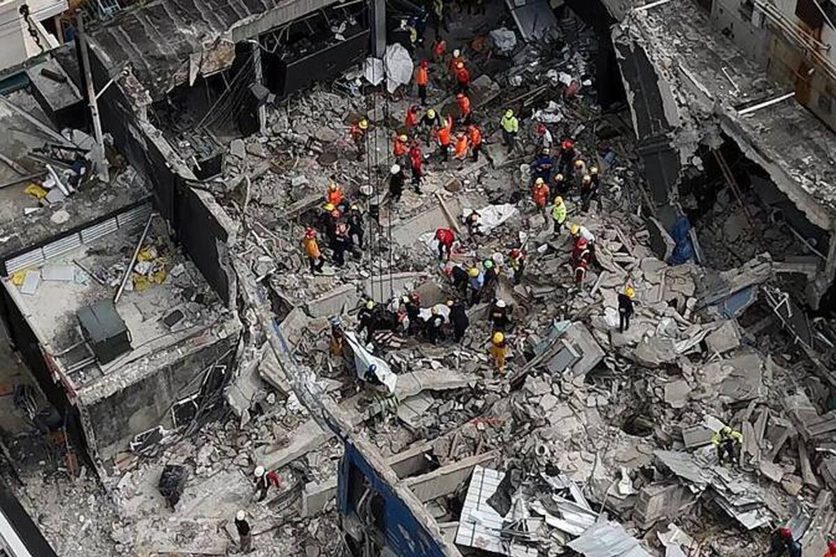 Imagen del club tras el derrumbe.