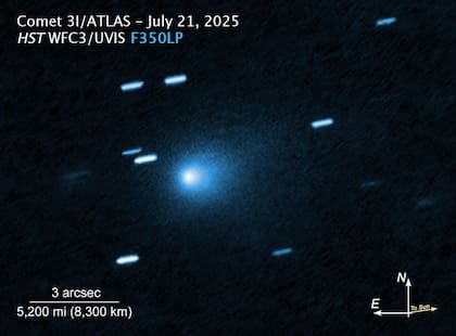Imagen del cometa 3I/ATLAS tomada por el Telescopio espacial Hubble el 21 de julio de 2025 (Wikimedia Commons/NASA)