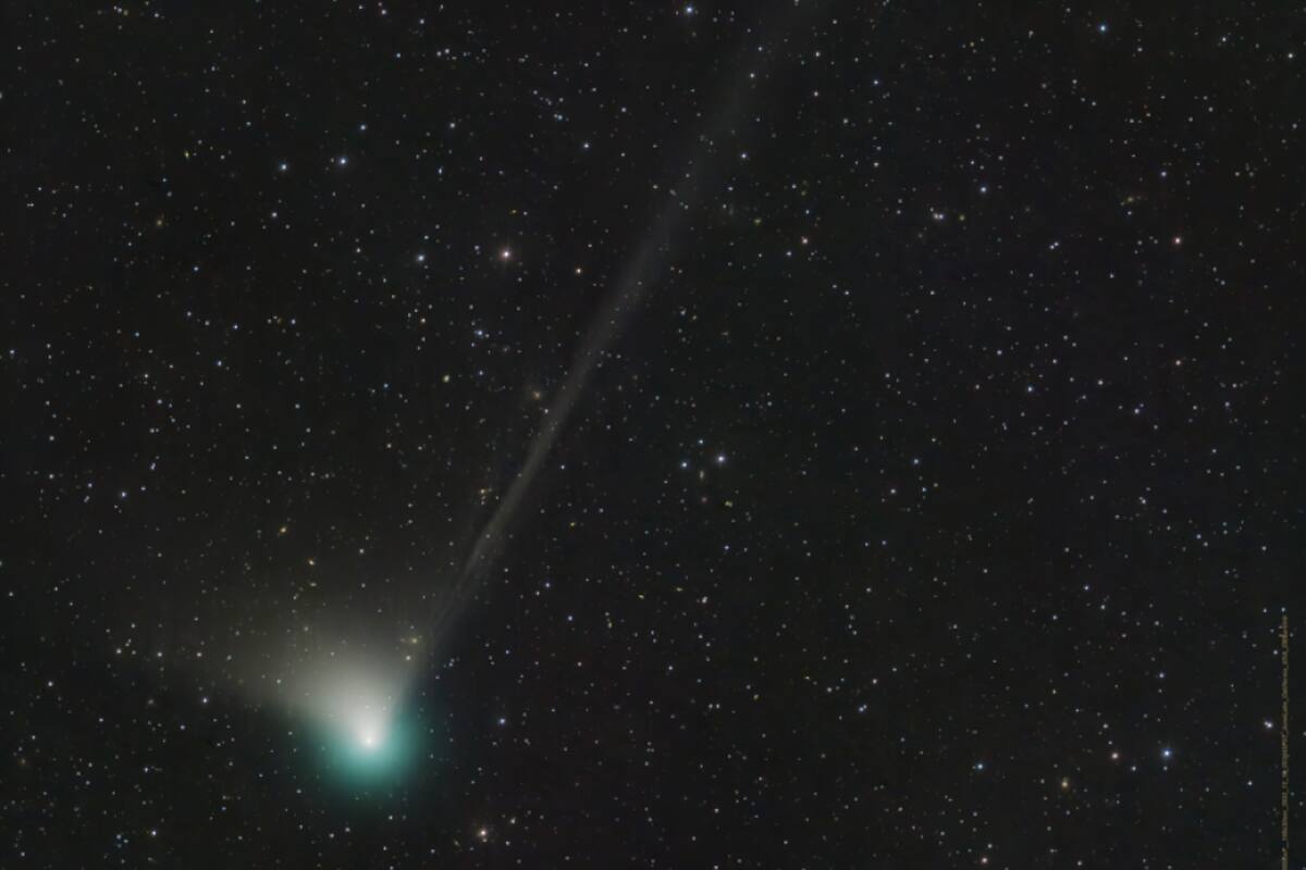 Imagen del cometa C/2022 E3, captado el 19 de diciembre
