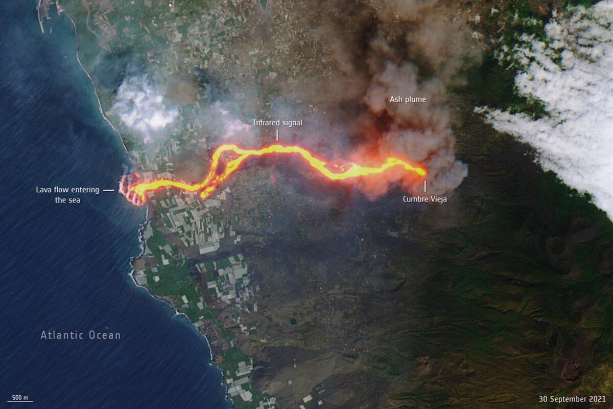 Imagen del delta generado por el volcán