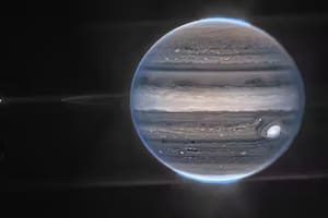 Imagen del planeta Júpiter registrada por el instrumento NIRcam del telescopio espacial James Webb