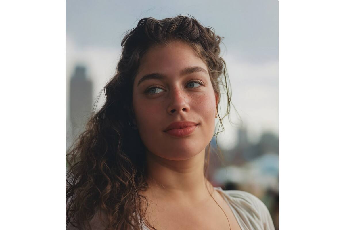 Imagen retocada mediante inteligencia artificial; como los modelos generativos se alimentan de las imágenes que encuentran en Internet, tienden a reforzar los sesgos y estándares estéticos; por eso compañías como Dove y L'Oréal decidieron emplear personas reales en sus avisos