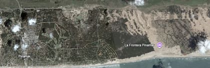 Imagen satelital de 2006, cuando el norte de Pinamar se percibía como una franja continua de bosque y médanos, con la ciudad concentrada en el centro y sin una expansión urbana definida hacia esa zona