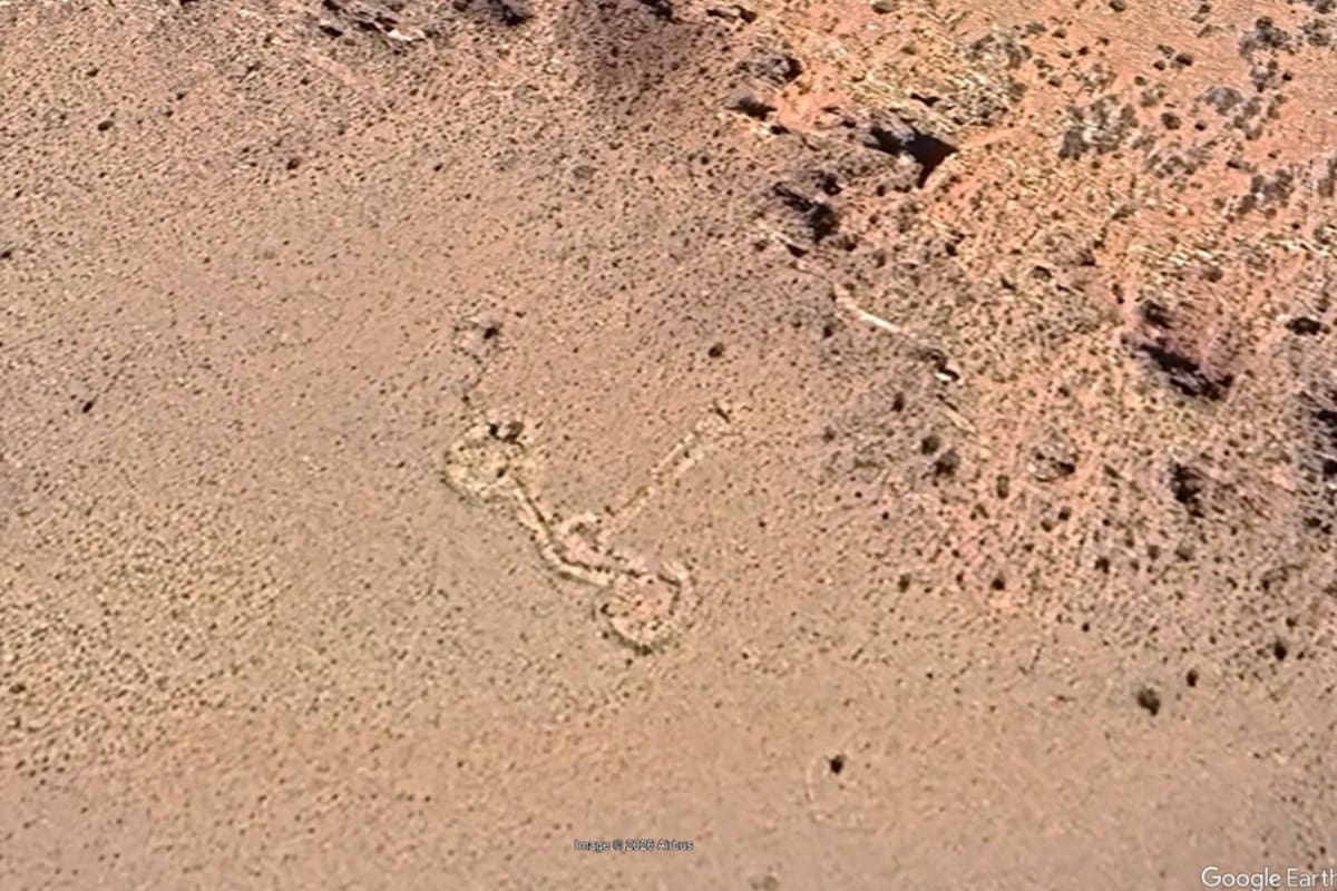 Imagen satelital del hallazgo arqueológico del andinista Carlos Gobbi