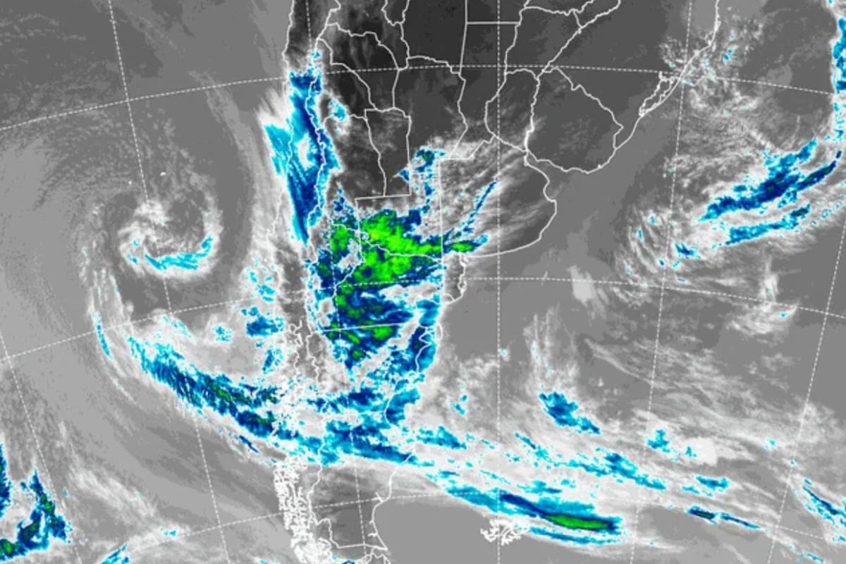 Imagen satelital del miércoles del Servicio Meteorológico Nacional (SMN)