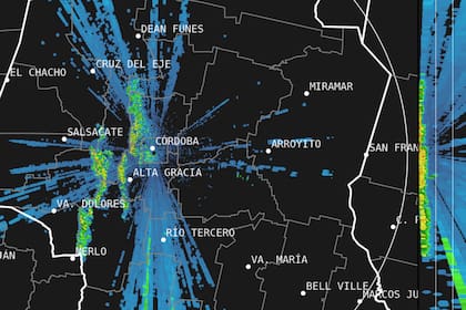 Imágenes de radar de la ciudad de Córdoba de este martes 1° de julio
