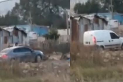 Imágenes de vehículos detenidos a la altura del "peaje paralelo" ubicado en la colectora de la autopista Rosario-Santa Fe