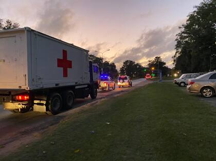 Imágenes del despliegue del Hospital Militar en el municipio de La Matanza