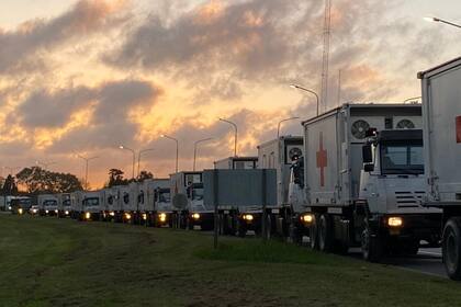 Imágenes del despliegue del Hospital Militar en el municipio de La Matanza