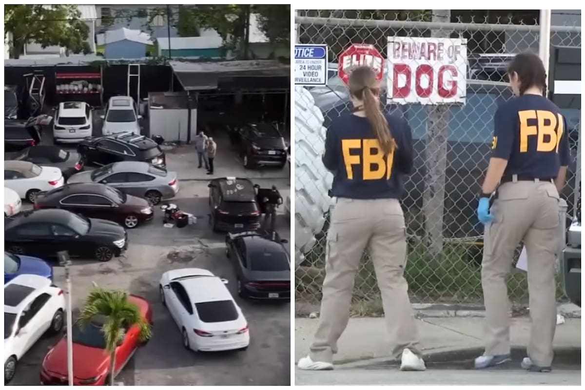 Imágenes del operativo del FBI en un concesionario en Miami el pasado miércoles 6 de mayo