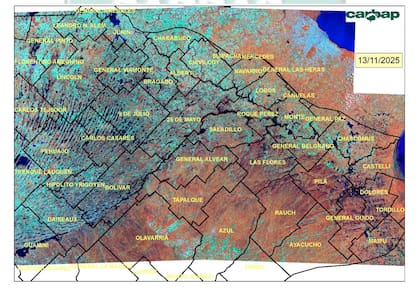 Imágenes satelitales muestran que 2 millones de hectáreas están bajo agua y 3,8 millones no se pueden sembrar; Carbap responsabiliza a intendentes, provincia de Buenos Aires y Nación por la falta de infraestructura