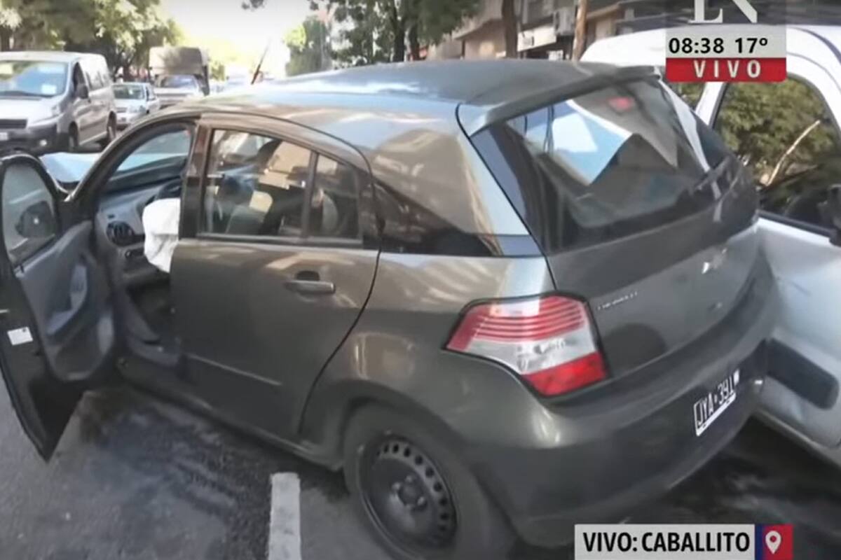 Impactante choque en Caballito