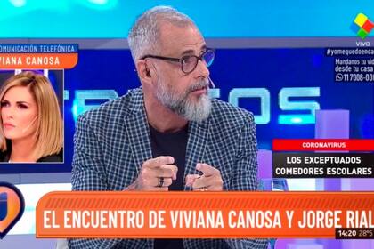 Impensado: en medio de la cuarentena obligatoria, Jorge Rial dialogó en Intrusos con Viviana Canosa