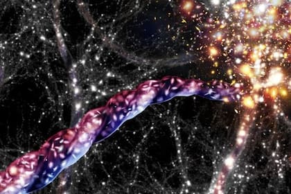 Impresión artística de los filamentos cósmicos