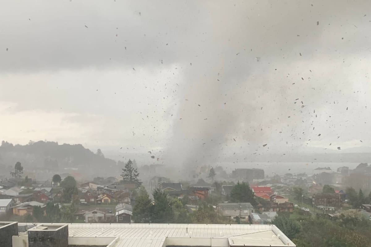 Impresionante tornado en Chile: personas heridas y grandes destrozos materiales