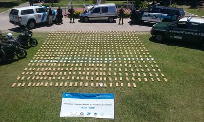 Incautación de droga en la Operación Sapucay, en Corrientes
