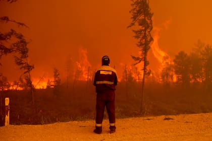 Incendio en Kyuyorelyakh en el área de Gorny Ulus, Yakutia