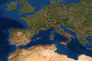 Incendios activos (en rojo) durante julio de 2022