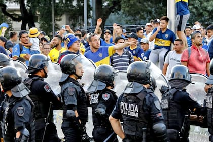 Incidentes en el Obelisco en el día del hincha de Boca
