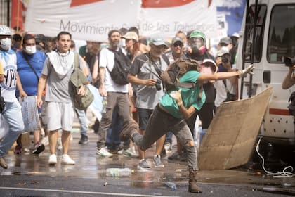 Incidentes la semana pasada, durante el debate de la reforma laboral en el Senado
