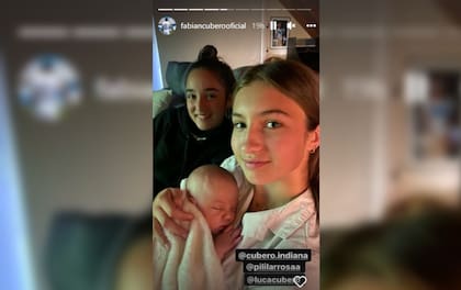 Indiana está con su padre y hermanito (Foto Instagram @fabiancuberooficial)