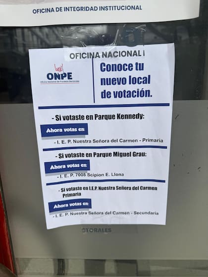 Indicación del ONPE