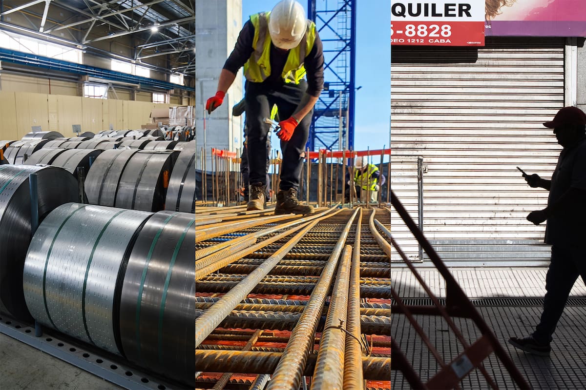 Industria, construcción y comercio, en rojo