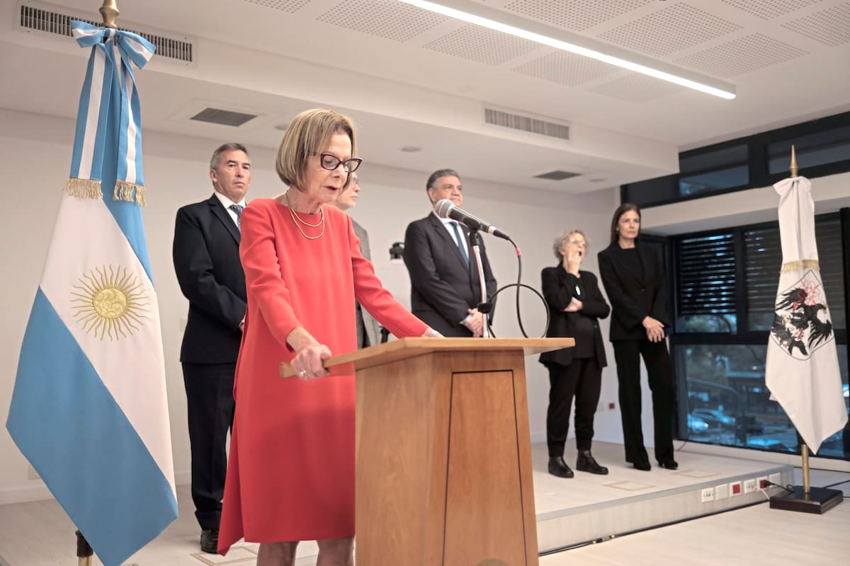 Inés Weinberg, durante la inauguración del nuevo edificio del Superior Tribunal de Justicia porteño
