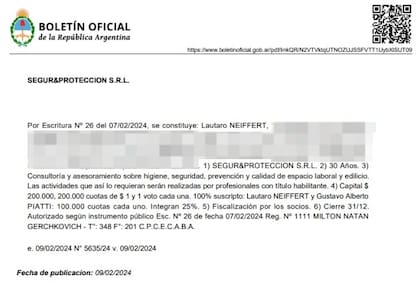 Información oficial sobre la empresa Segur&Protección S.R.L.