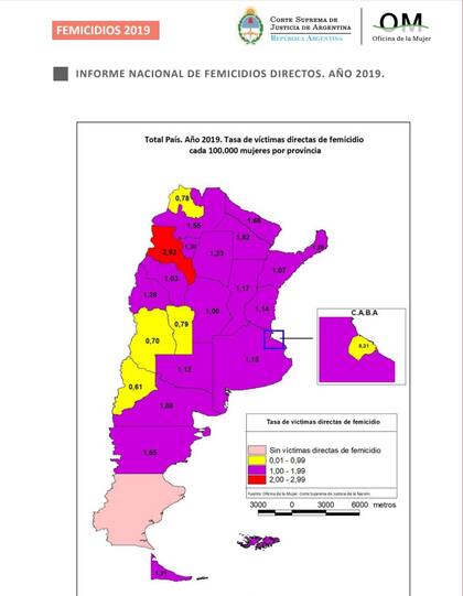 Informe de femicidios de la Corte