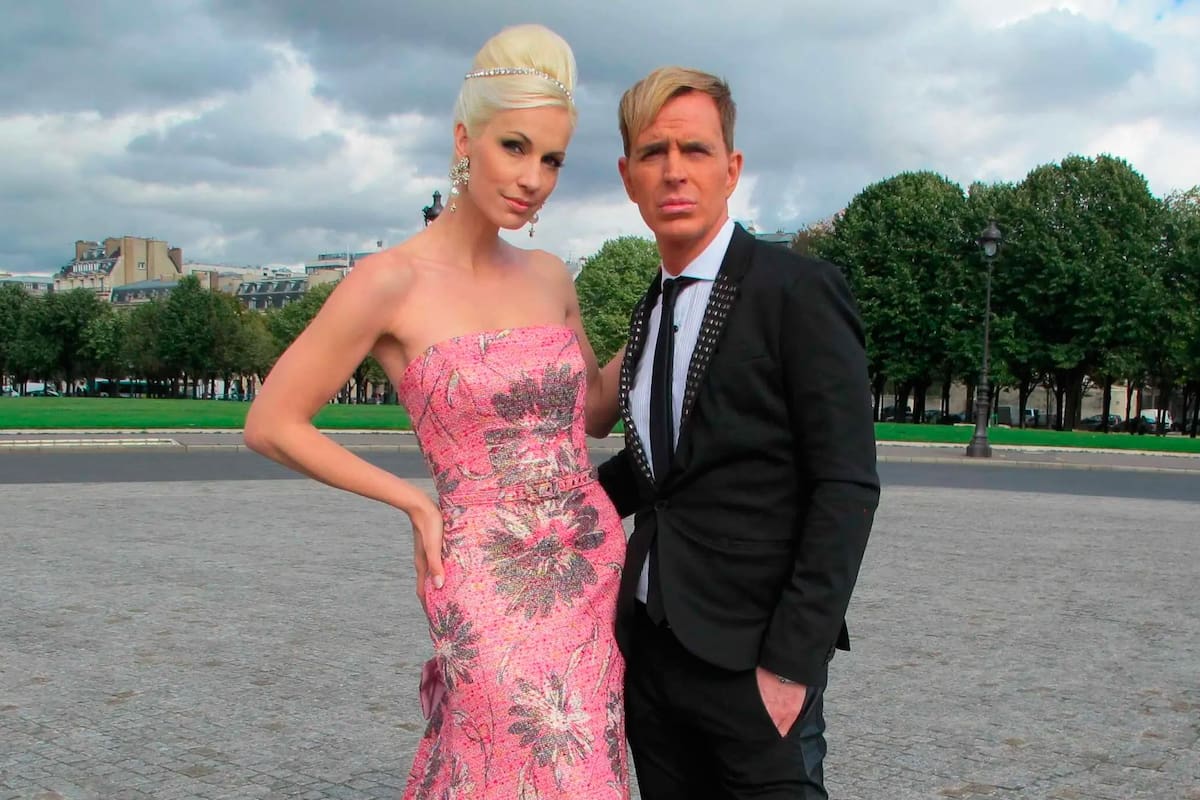 Ingrid Grudke y Jorge Ibañez, tras una producción de fotos.