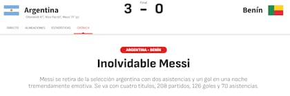 "Inolvidable Messi", fue el título de Diario AS