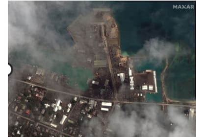 Instalaciones portuarias en Tonga el 18 de enero