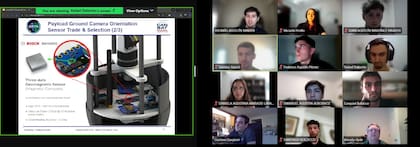 Integrantes del equipo SEDS ITBA durante la defensa del PDR (Preliminary Design Review), una de las etapas clave de la competencia CanSat, en la que deben presentar en inglés técnico el diseño preliminar del satélite ante un jurado internacional