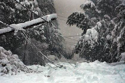 Intensas nevadas derribaron postes y cables de energía eléctrica