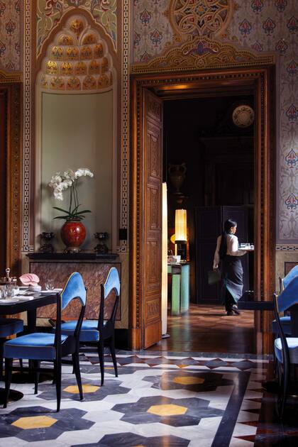 Interior del palacete que ocupa el hotel.