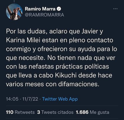 Interna libertaria: el mensaje de Marra contra Kikuchi